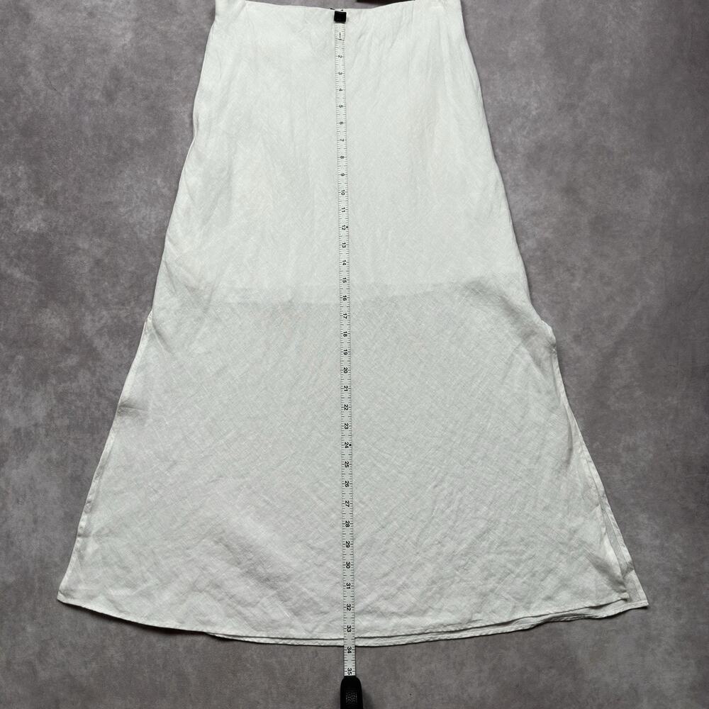 J Crew White 100% Linen Slip Skirt NWT Maxi Flounce Hem Pull On Half Lined Small - Picture 7 of 16